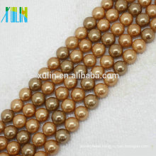 natural gemstone beads loose shell pearls 8 mm gold color